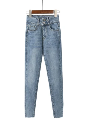 2020 Корейские повседневные эластичные узкие джинсовые джинсы со средней талией, брюки, леггинсы